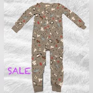 Like New! Children’s onesie, Arborist brand, gray thermal with winter designs